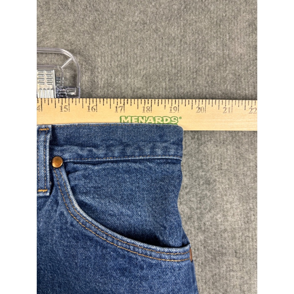 Wrangler 13MWZ Cowboy Cut Jeans High Rise Straight Leg 38x34 Blue Denim Mens - Picture 7 of 11